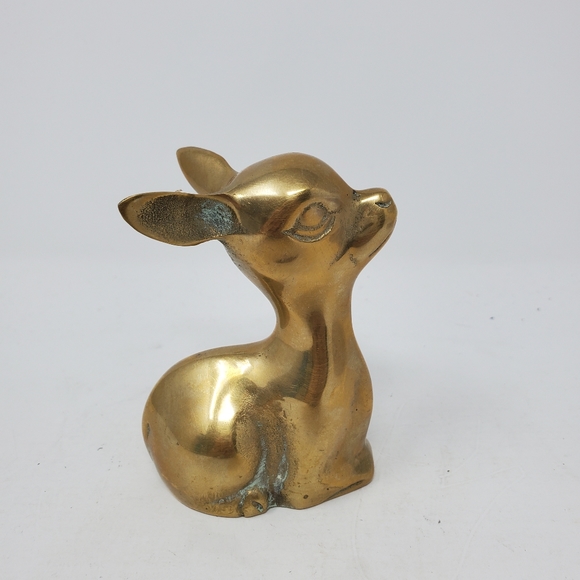 VTG Leonard Silver Co. Solid Brass Fawn Figurine - Picture 3 of 4